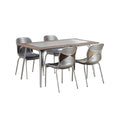 Technische titel: "Moderne Eettafel met Aluminium Stoelen - Stijlvol en Functioneel"