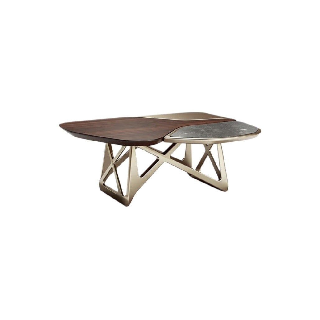 Koffietafel met gemengde materialen en eigentijds ontwerp