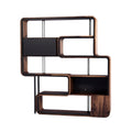 Moderne Wandkast met Abstracte Vormgeving en Houten Accenten