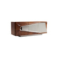 Moderne Houten Geluidsbox met Uniek Design en Metaal Accenten