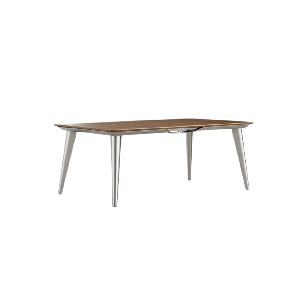 Technische titel: "Moderne Eettafel met Houten Blad en Aluminium Poten"